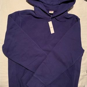 J. Crew Medium heritage 14 oz. fleece hoodie Navy Blue